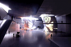 Modell: Innenansicht - Ausstellungsr�ume, Mus�e de Confluences (Lyon) / �Bild: Coop Himmelb(l)au