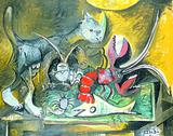 Illustration
- Pablo Picasso: Stillleben mit Katze und Hummer (1962).  Foto: Succession Pablo Picasso/VBK, Wien, 2006 
