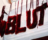 Illustration
- Kuschelig? „Blut“ an der Wand der Österreichischen Galerie Belvedere, von Gudrun Kampl hier recht hintersinnig vergossen.  Foto: pressefotos.at/Thomas Preiss 