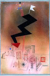 Illustration
- Paul Klee: Gebannter Blitz (1927). Zu sehen ist diese Leihgabe der Sammlung Batliner im Rahmen der Ausstellung „Von Monet bis Picasso“.  Foto: VBK Wien, 2007 