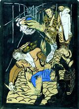 Oskar Kokoschkas bildliche Aufarbeitung einer Trennung: „Der Amokläufer“ (Tusche auf Papier, 1909).  Foto: Galerie und Auktionshaus Wolfdietrich Hassfurther/Fondation Oskar Kokoschka/VBK, Wien 