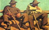 Eines der umstrittenen Bilder der Albin Egger-Lienz-Schau: „Ruhende Hirten“, 1918.  Foto: Museum Schloss Bruck, Lienz 