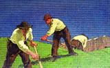 Auch bei dem Bild „Die Bergmäher“ von Albin Egger-Lienz handelt es sich möglicherweise um Raubkunst. Es müsste restituiert werden, falls das Kunstrückgabegesetz auf das Leopold Museum ausgedehnt wird.  Foto: apa/Leopold Museum 