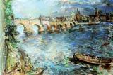 Wohl eine der berühmtesten Stadtansichten, die es von Prag gibt: Oskar Kokoschkas Blick auf die Karlsbrücke. Das Bild entstand 1934 und steht am Beginn der Chronologie der Schau.  Foto: Fondation Oskar Kokoschka/VBK, Národnígalerie, Prag 