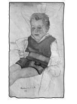 Anleihen an Schiele und Klimt: Hundertwassers Porträt vom "Sohn von Doktor Freund". Foto: Hundertwasser Archiv, Wien