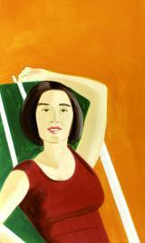 Spannungsreicher Parcours durch einen Wald von Gesichtern. Alex Katz, "Vivien with Orange", 2007. Foto: Heinz Neumann, VBK Wien, 2009
