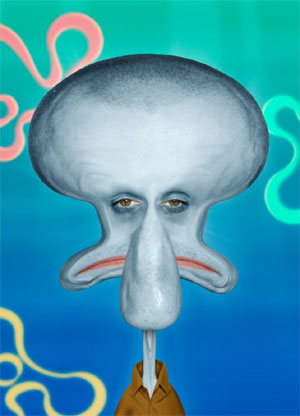 Foto: KV Medienturm / Pfaffenbichler Artikelbild: Wenn zeitgenössische Popkultur den Künstler formt, dann kann das
Ergebnis, frei nach "SpongeBob" , zum Beispiel so aussehen: "Portrait
of the Artist as a Squid" (2009). - Foto: KV Medienturm / Pfaffenbichler