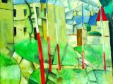 Ausschnitt aus Fernand Légers Ölbild 
"Dorflandschaft/Landscape" (1911/1912). Foto: Mumok/VBK Wien, 
2010