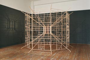 Artikelbild: Oben oder 
unten: Das sind die beiden Zustände, die ein Bit in Ralf 
Baeckers "Rechnendem Raum"  (2007) haben kann. - Foto: 
Künstlerhaus/R. Baecker
