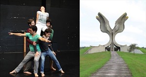 Artikelbild: Eine getanzte Referenz an ein Denkmal von Bogdan Bogdanovic erweist Marko Lulics Video "Jasenovac" (2010).  - Foto: Galerie Senn / Lulic
