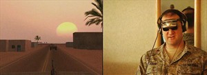 Artikelbild: In US-Militäreinrichtungen werden Reinszenierungen von Kriegserlebnissen
 zu 
Therapiezwecken genutzt: "Immersion" von Harun Farocki, 2009 - Foto: Farocki Filmproduktion