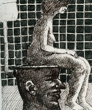 Artikelbild: Wütender Konter auf Bilder, die Frauen zum Objekt degradieren: Ideenskizze 
(1980) aus dem Privatbesitz von Florentina Pakosta. - Foto: VBK Wien, 2011