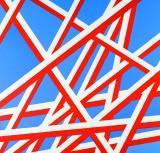 Florentina 
Pakostas Tricolore-Balkenformation "1994/1", Acryl auf 
Leinwand. Foto: VBK Wien, 2011