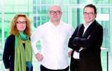 Team Viennafair: Eckart Nussbaumer (v.r.n.l.), Georg Schöllhammer und Hedwig Saxenhuber. Foto: Reed Exhibitions

