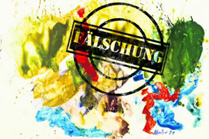 Artikelbild: Ein "Original"-Schmierpapier wurde - um falsche Signatur und Datierung 
ergänzt - zum Falsifikat. - Foto: im Kinsky