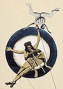 L�szl� Moholy-Nagy: Zwischen Himmel und Erde (Schau, Bevor Du Springst I), um 1926 (Zum Vergr��ern anklicken)